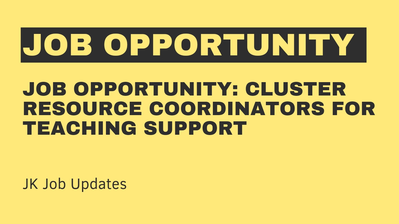 job opportunity cluster resource coordinators for teaching support